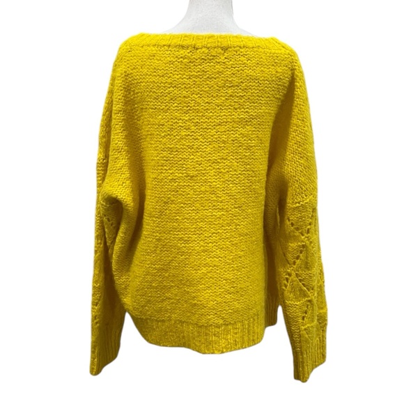 Anthropologie Sleeping On Snow Bright Lights Yellow Alpaca Blend Pull On Sweater - Picture 8 of 13